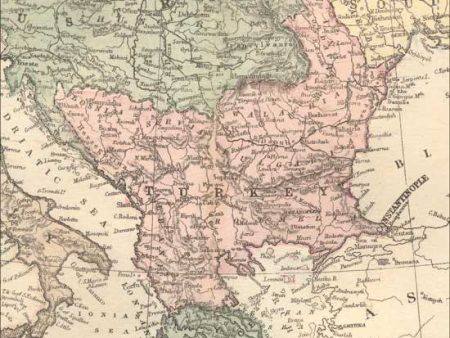 1873 Map of Greece & Turkey Sale