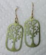 Antique Brass Rectangular Tree Cut Out Earrings - SALE! For Discount