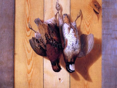 Hanging Quail by George Cope - Hand-Painted Oil Painting on Canvas Online now