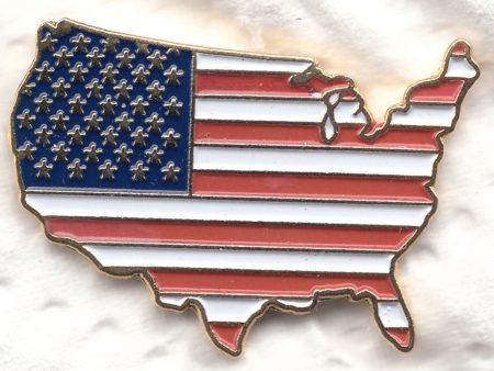 USA Shaped Flag Pin Hot on Sale