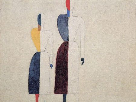 Two Figures by Kazimir Malevich - Hand-Painted Oil Painting on Canvas on Sale