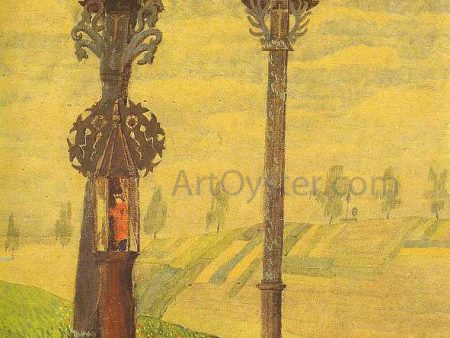 Wayside Crosses of Zemaitija by Mikalojus Ciurlionis - Hand-Painted Oil Painting on Canvas Online