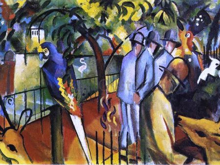 Zoological Garden I by August Macke - Hand-Painted Oil Painting on Canvas Online now