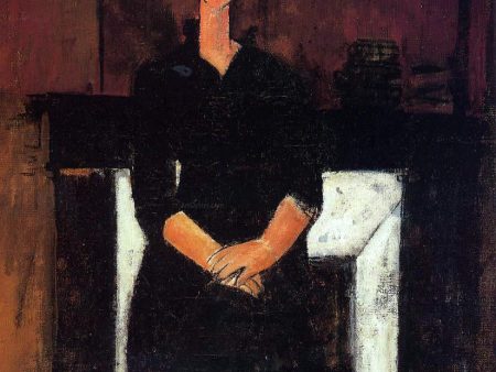 Woman Seated in Front of a Fireplace by Amedeo Modigliani - Hand-Painted Oil Painting on Canvas For Sale