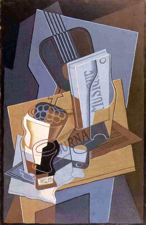 The Book of Music by Juan Gris - Hand-Painted Oil Painting on Canvas Fashion