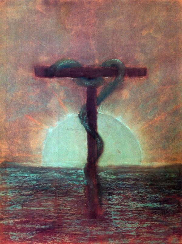 Vision by Mikalojus Ciurlionis - Hand-Painted Oil Painting on Canvas Hot on Sale