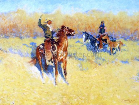 The Long-Horn Cattle Sign by Frederic Remington - Hand-Painted Oil Painting on Canvas Online Sale