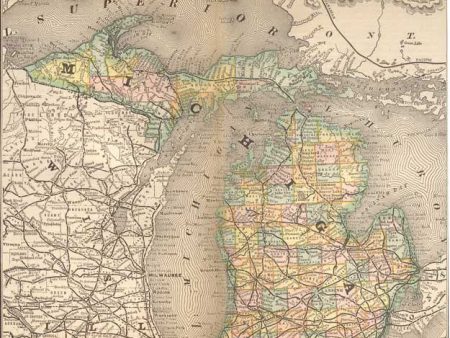 1884 Map of Michigan Fashion