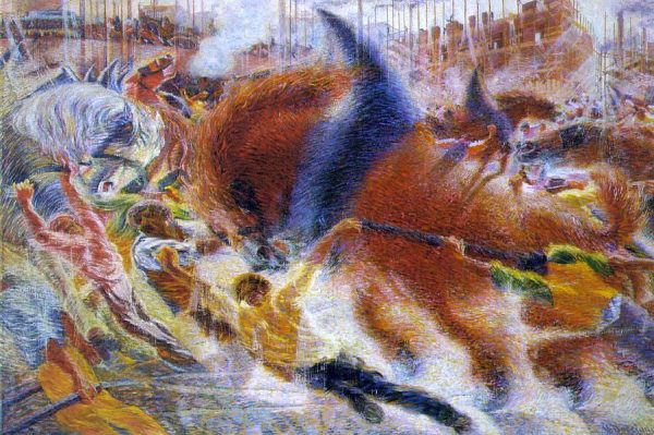 The City Rises by Umberto Boccioni - Hand-Painted Oil Painting on Canvas Online Hot Sale