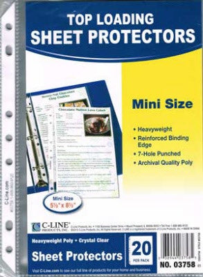 Top Loading 5-1 2  x 8-1 2  Mini Sheet Protectors Online