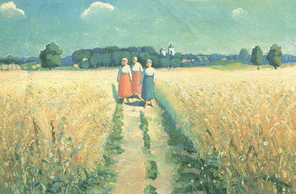 Three Women on the Road by Kazimir Malevich - Hand-Painted Oil Painting on Canvas Online Hot Sale