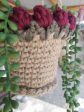 Hanging jute pot (claret rosebud) Cheap