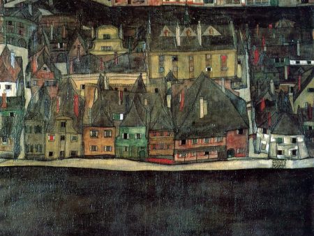 The Small City II by Egon Schiele - Hand-Painted Oil Painting on Canvas Cheap