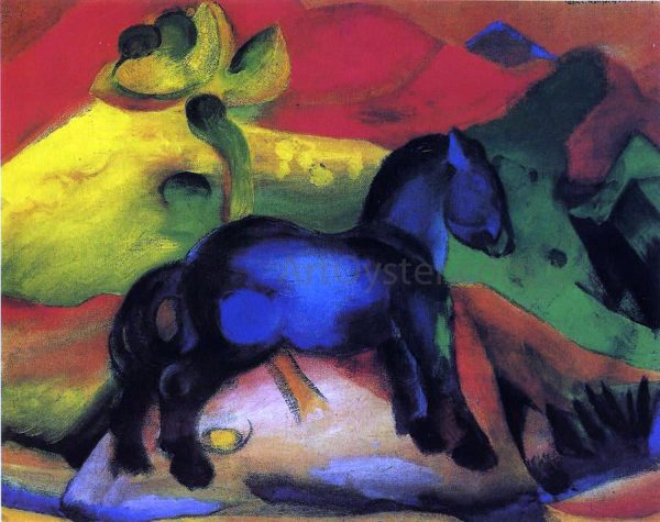 The Little Blue Horse by Franz Marc - Hand-Painted Oil Painting on Canvas Supply