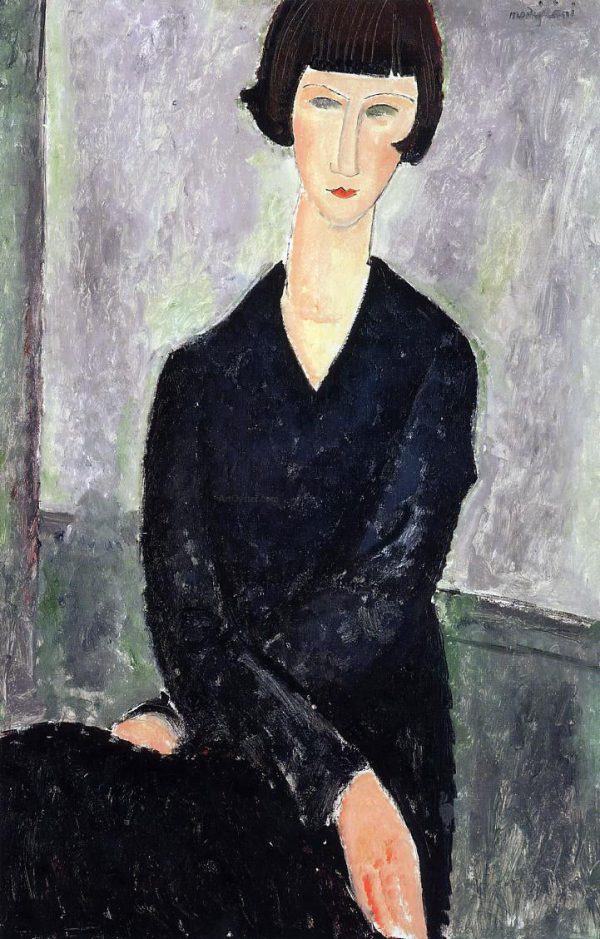 The Black Dress by Amedeo Modigliani - Hand-Painted Oil Painting on Canvas Supply