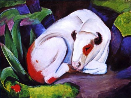 The Steer (also known as The Bull) by Franz Marc - Hand-Painted Oil Painting on Canvas Supply