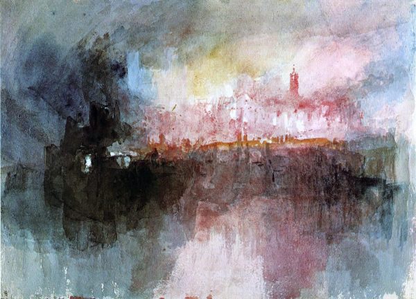 The Burning of the Houses of Parliament by Joseph William Turner - Hand-Painted Oil Painting on Canvas Fashion