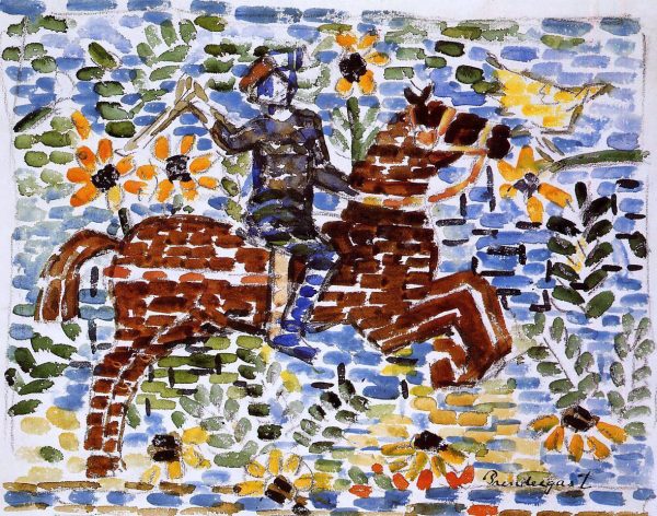 The Rider by Maurice Prendergast - Hand-Painted Oil Painting on Canvas Hot on Sale