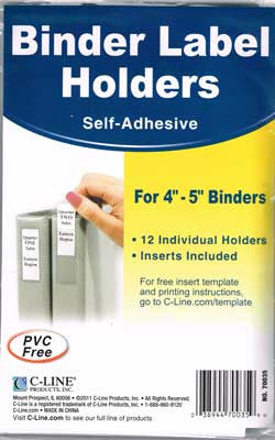 Binder Label Holders 4  - 5  Discount