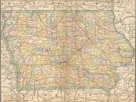 1884 Map of Iowa Online