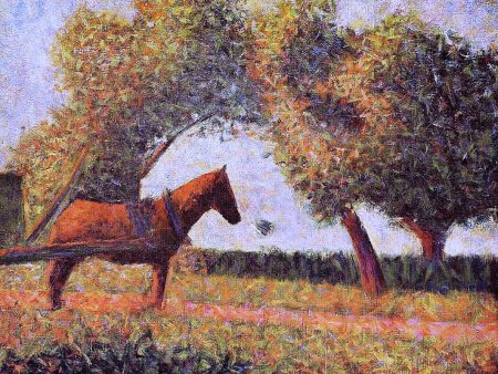 The Horse by Georges Seurat - Hand-Painted Oil Painting on Canvas For Sale