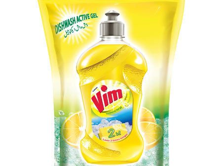 Vim Drop Dishwashing Active Gel, 225 ml Pouch For Discount