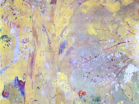 Yellow Tree by Odilon Redon - Hand-Painted Oil Painting on Canvas For Discount