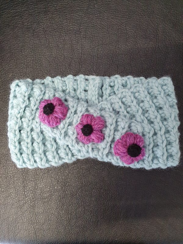 Headband - Turquoise with purple daisies Online Sale