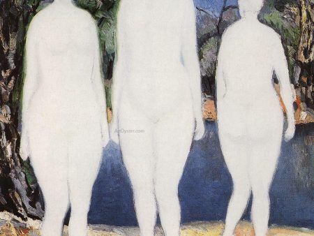 Bathers by Kazimir Malevich - Hand-Painted Oil Painting on Canvas For Sale