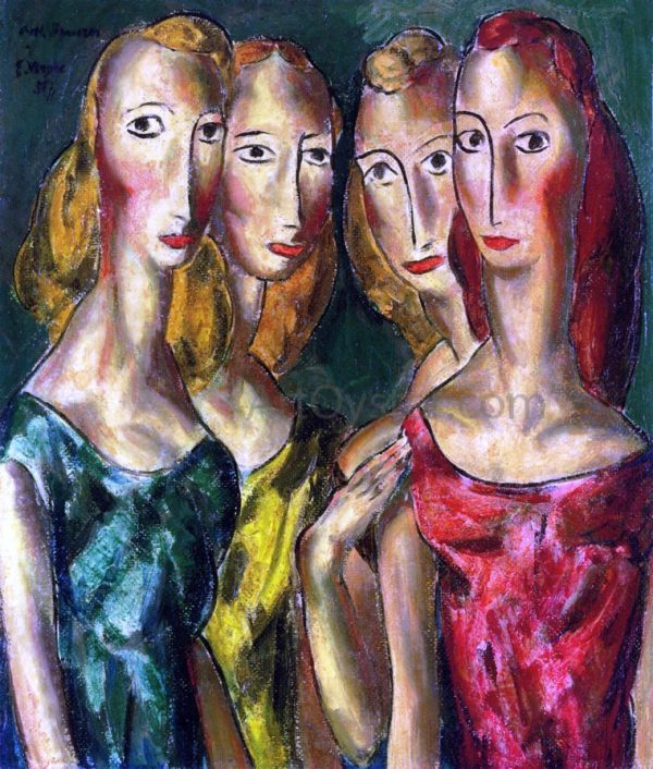 Four Sisters by Alfred Henry Maurer - Hand-Painted Oil Painting on Canvas Hot on Sale