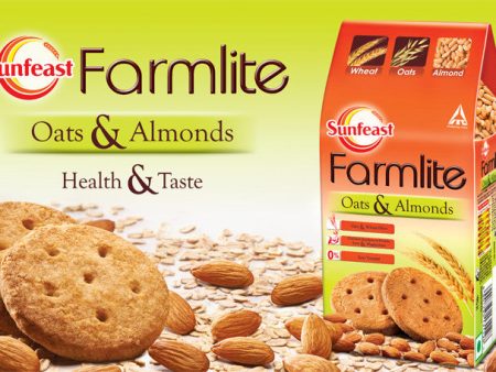 Sunfeast Farmlite Biscuit - Oats & Almonds, 150 gm Carton Discount