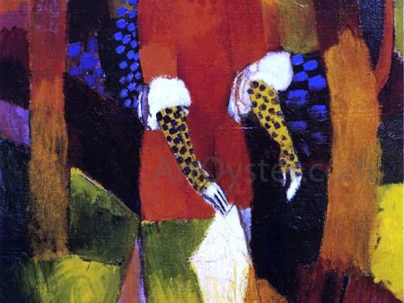 Woman in Park by August Macke - Hand-Painted Oil Painting on Canvas Online