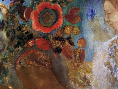 Two Young Girls among the Flowers by Odilon Redon - Hand-Painted Oil Painting on Canvas Cheap