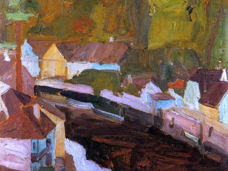 Village by the River II by Egon Schiele - Hand-Painted Oil Painting on Canvas Supply