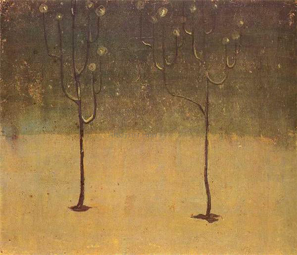 Winter Motif by Mikalojus Ciurlionis - Hand-Painted Oil Painting on Canvas Online now