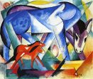 The First Animals by Franz Marc - Hand-Painted Oil Painting on Canvas Discount