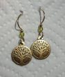 Tiny Brass Tree Earrings with Peridot Bead Online