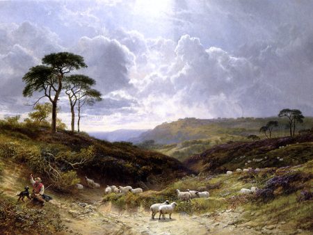 Near Liss, Hampshire by Senior George Cole - Hand-Painted Oil Painting on Canvas For Sale