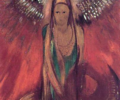 The Flame (also known as Goddess of Fire) by Odilon Redon - Hand-Painted Oil Painting on Canvas Online now