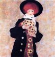 Woman with Black Hat by Egon Schiele - Hand-Painted Oil Painting on Canvas For Sale