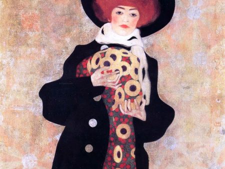 Woman with Black Hat by Egon Schiele - Hand-Painted Oil Painting on Canvas For Sale