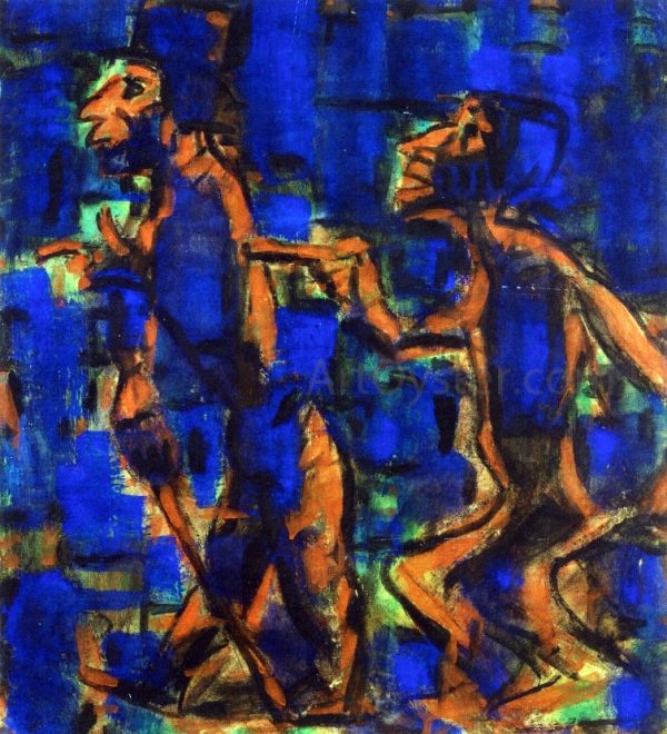 Two Gypsies by Christian Rohlfs - Hand-Painted Oil Painting on Canvas Online Hot Sale