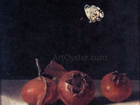 Three Medlars with a Butterfly by Adriaen Coorte - Hand-Painted Oil Painting on Canvas Fashion