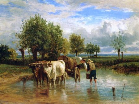 Water Carriers by Constant Troyon - Hand-Painted Oil Painting on Canvas Discount