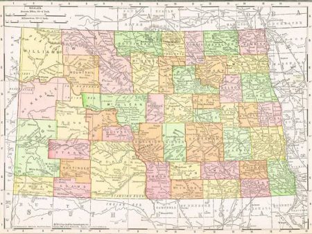 1909 Map of North Dakota Online