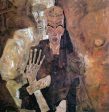 The Self-Seers II (also known as Death and Man) by Egon Schiele - Hand-Painted Oil Painting on Canvas For Sale