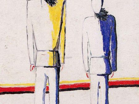 Two Peasants by Kazimir Malevich - Hand-Painted Oil Painting on Canvas For Discount