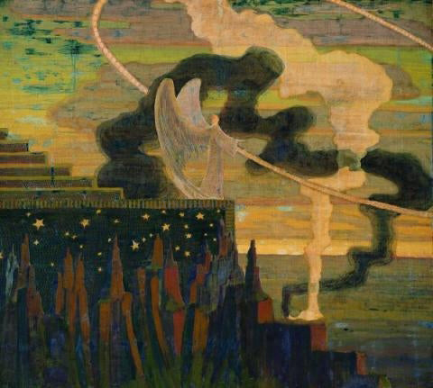 The Offering by Mikalojus Ciurlionis - Hand-Painted Oil Painting on Canvas Sale