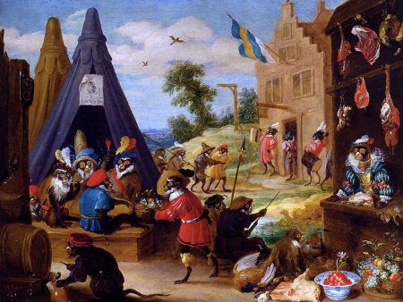 A Festival Of Monkeys by The Younger David Teniers - Hand-Painted Oil Painting on Canvas on Sale