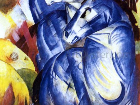 The Tower of Blue Horses by Franz Marc - Hand-Painted Oil Painting on Canvas Cheap